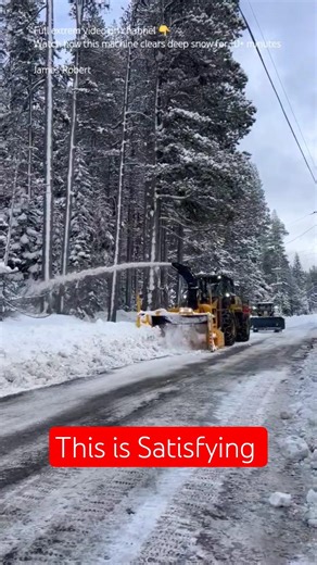 Insane Snow Blower Machine Clearing Deep Snow | Satisfying Snow Removal videos #shorts #snowpusher