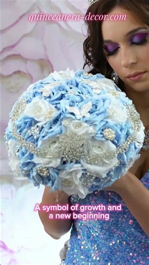 Light Blue Butterfly Dreams: The Ultimate Quince Bouquet! 🦋✨