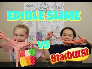 DIY Edible Slime!! SLIME YOU CAN EAT - STARBURST VS GUMMY WORMS