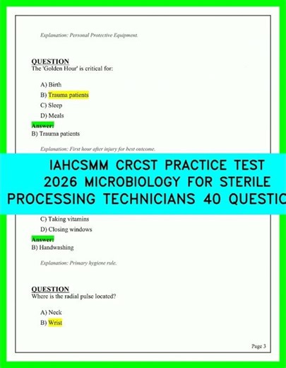 IAHCSMM CRCST Practice Test 2026: Microbiology for Sterile Processing Technicians (40 Questions)