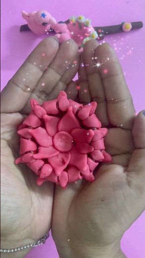 Extremely Easy Pink Flower💕🪷 🌸with Cold Porcelain Clay | Beginner Friendly Craft”