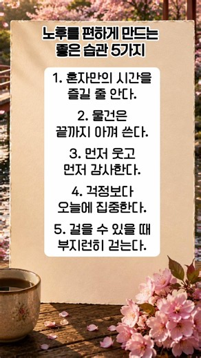 노후를 편하게 만드는좋은 습관 5가지 #명언