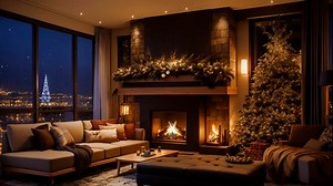 生成されたAi, 暖炉, クリスマス, 有名人, 家, 雪