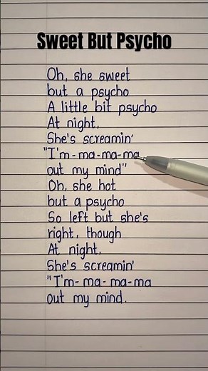 Sweet But Psycho song lyrics #avamax #lyrics #song