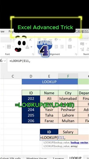 LOOKUP Function in Excel | Find Values Easily 📊 #excel #excelshorts #excelformula