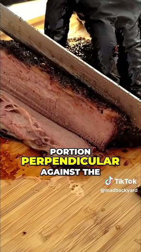 A simple trick when trimming your brisket before you smoke it will allow you to easily find the grain of the meat afterits finished cooking. Learn the proper technique for how to slice a brisket. This video demonstrates how to cut brisket against the grainso you get more tender pieces. #brisket #smokedbrisket #briskettrim #bbq #bbqtiktok