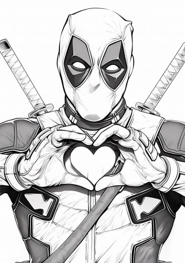 Desenhos para Colorir do Deadpool e Super Heróis