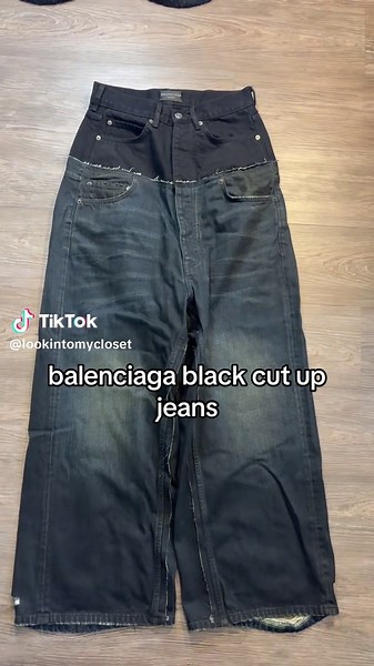 Balenciaga: Unique Black Cut-Up Jeans Styles