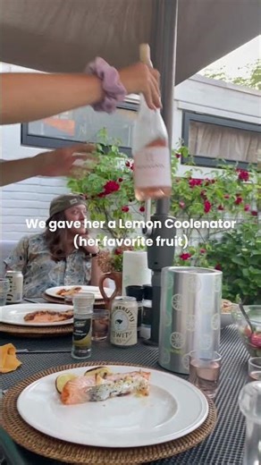 Garden party problem solved. A custom Lemon Coolenator kept the wine chilled for hours - no ice