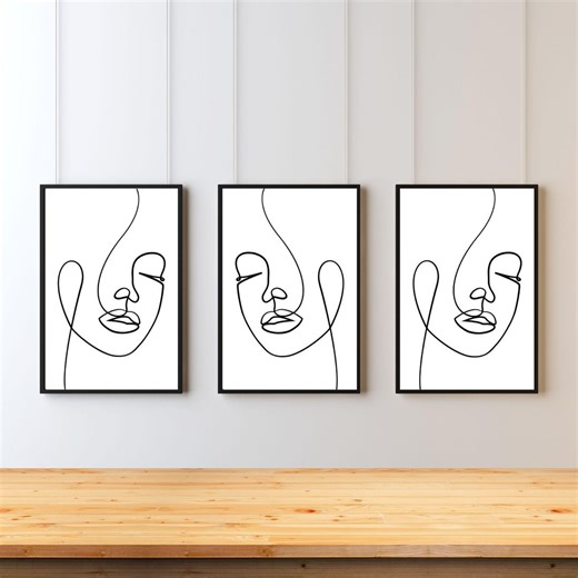 Minimalist Woman Face Line Art, Abstract Female Face Wall Art, Modern Feminine Wall Decor, Bedroom Bathroom Printable Art, Instant Download - Etsy