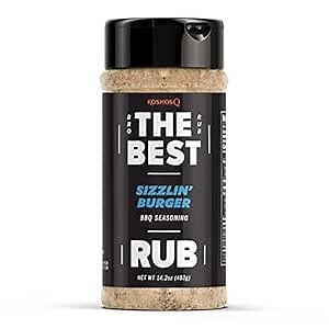 Kosmos Q The Best Sizzlin' Gourmet Burger Seasoning for Grilling - Hamburger Deluxe Seasoning for Ground Beef, Burger Patties, Meatloaf, Barbecue Brisket & Chili - Hamburger Rub (14.2 oz)