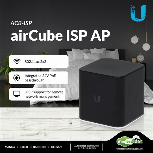 Are you looking for a low-cost and easy-to-use home Wi-Fi access point that works well with your airMAX CPE devices? Look no further than the Ubiquiti ACB-ISP, the perfect solution for your connectivity needs. ✔️Networking interface: 10/100 Fast Ethernet ports ✔️Management interface: Wi-Fi / Ethernet ✔️Power Method: Micro-USB adapter (not included), PoE 24V In on LAN Port 1 ✔️Power supply: 5V ✔️Max. power consumption: 5W ✔️Supported power voltage: 4.95—5.05V ✔️PoE Out: Controllable 24V PoE Out (
