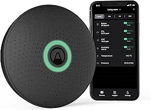 Airthings 2930 Wave Plus - Radon & Air Quality Monitor, Battery Powered (CO2, VOC, Humidity, Temp, Pressure)