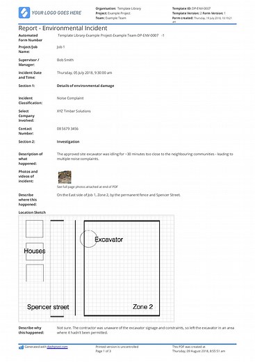 Environmental Incident Report form template: Use this free template now