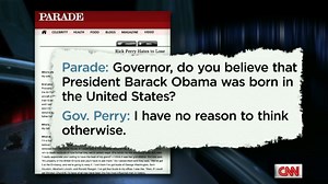 Perry talks Obama's birth certificate