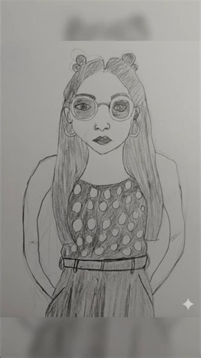 Sketching a cool indie girl ✏️✨ #art #drawing #sketchbook #shortsvideo #pencilart #artist #aesthetic