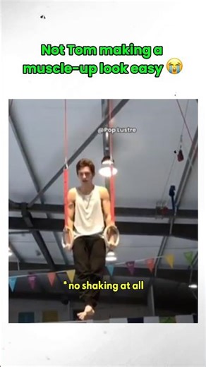 Tom made the iron cross look way too easy 😭💪 #TomHolland #Zendaya #tomdaya