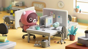 4.8K views · 54 reactions | GRABIT Inc.'s relatable animation features a lovable office raccoon named Donguri. — see more animations from the series on #Behance > https://adobe.ly/4giIrXd | Behance | Facebook