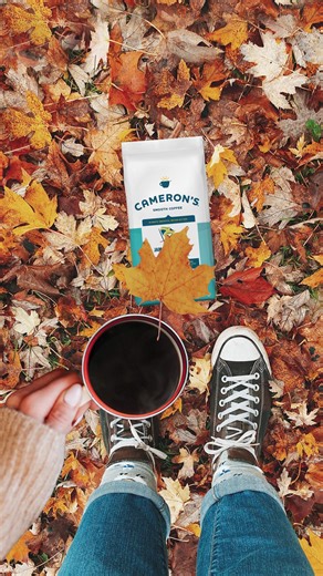 Falling leaves and cooler weather mean it’s time to get cozy—stock up with 15% off all of your favorite rich Cameron’s flavors to stay warm and caffeinated all season long! 🍁 | Cameron's Coffee