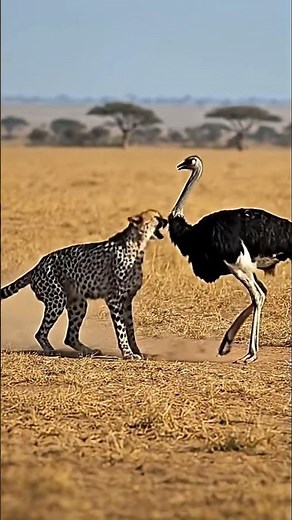 Cheetah vs Ostrich: Incredible Chase in the Wild #future #rescueefforts #life #viralvideo #pets