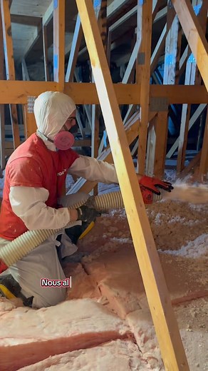 Isolation d'un entretoit et remise à neuf du calfeutrage avec l'équipe Vortex✅🏠 #isolation #calfeutrage #grenier #entretoit #chaleur #ete #confort #hydroquebec #optimisation #insulation #cellulose #igloo #vortex #sprayfoam #economie #sprayfoam #caulking #attic #construction #renovation #quebec #montreal | Vortex Isolation