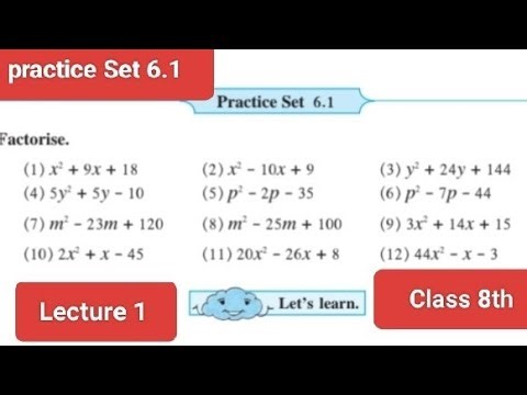 Class 8th| Maths| Chapter-6 Factorisation of Algebraic expression Practice Set 6.1| @ F.N Tutorial