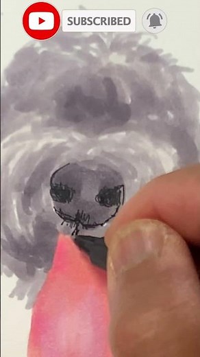 Sheepadoodle Dog Drawing with Markers