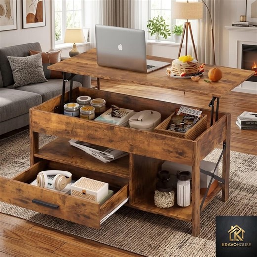 Lift Top Coffee Table Hidden Storage Drawer Shelf for Small Living Room - Etsy