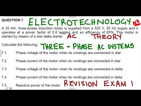 Electrotechnology N3 AC Theory 3 Phase Systems Revision 1 ‪@mathszoneafricanmotives‬