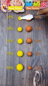 Neon Yellow Vs Raw Sienna, Satisfying color mixing Clay Ep 246 #colormixing #colors #clay #shorts | Painting Concept