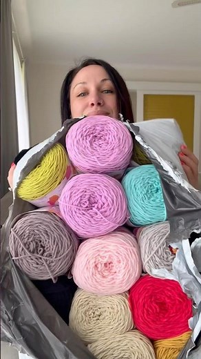 Unpack a yarn order with me! 🧶🌈 #unboxing #yarn #crochet #knitting #unpacking #crochetyarn #wool