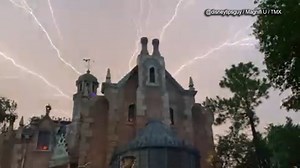 11K views · 353 reactions | SPOOKY! ⚡ Afternoon storms in Orlando made Walt Disney World's Haunted Mansion even more spooky this week. A parkgoer captured a display of "spider lightning" over the attraction on Wednesday. bit.ly/3zhIYnJ | WFLA News Channel 8 | Facebook