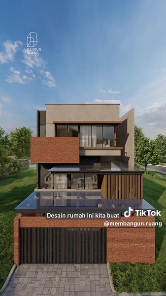 Kalau Anda mau punya desain bata ekspos di rumah, tapi mau yang perawatannya mudah, Modified Clay ini bisa jadi pilihan yang tepat. Materialnya tahan air, tahan lembab, dan ga mudah berjamur ataupun berlumut. Kira-kira Anda tertarik ga pakai material ini? #arsitekindonesia #arsitekjakarta #bangunruangstudio #eksterior #desaineksterior #interior #desaininterior #fasad #bataekspos #modifiedclay #fyp