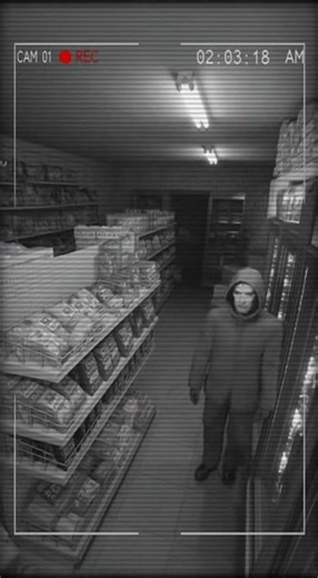 Creepy video surveillance camera of gas station #horror #fyp #scary