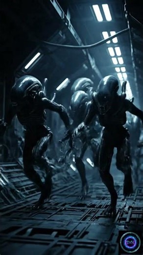 XENOMORPH HORDE: 💀😱🔥 Swarming the Spaceship! 4К Giger Short #shorts #alien