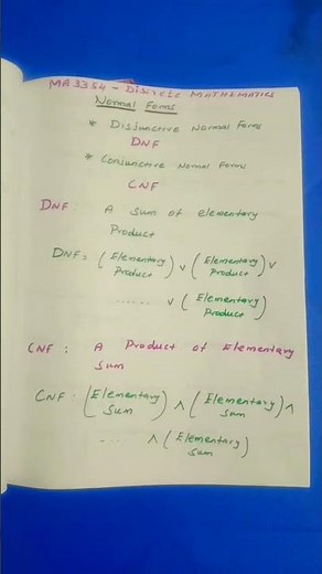#MA3354#Discrete Mathematics # Unit I # CNF & DNF#