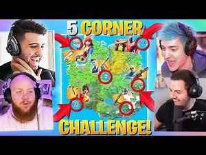 THE 5 CORNER ALL MYTHIC BOSS CHALLENGE! ft. Ninja, Courage, Tim (Fortnite Battle Royale Season 2)