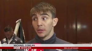 10K views · 33 reactions | The Belfast featherweight Michael Conlan weighed in today ahead of his contest against the Brazilian Adeilson dos Santos at the SSE Arena. Thomas Kane was there. | BBC Newsline | Facebook