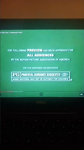 Disney MPAA Trailer Ident (Green Band) (Rated PG) (2002) (Ice Age)