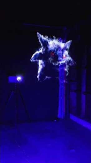 Pokemon AI Gengar Hologram Projected On A Fog Machine