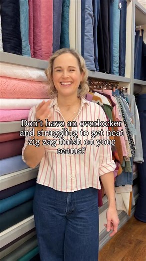 👏 The overcast foot! 👏⁠ ⁠ Don’t have an overlocker but still want a lovely neat seam finish? 👀✨⁠ ⁠ Let me introduce you to the overcast foot…⁠ ⁠ It guides your zigzag stitch right along the edge of the fabric, wrapping the threads neatly around the raw edge for a much cleaner, more professional finish.⁠ ⁠ And here’s its superpower… ✨⁠ There’s a little bar on the foot that helps maintain the stitch tension as you sew, which prevents tunnelling and keeps everything sitting nice and flat.⁠ ⁠ Suc