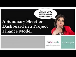 Summary sheet or Dashboard in a project finance model