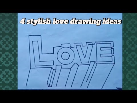 How to draw love in 3d latters || stylish 3d love drawing|||#3dart