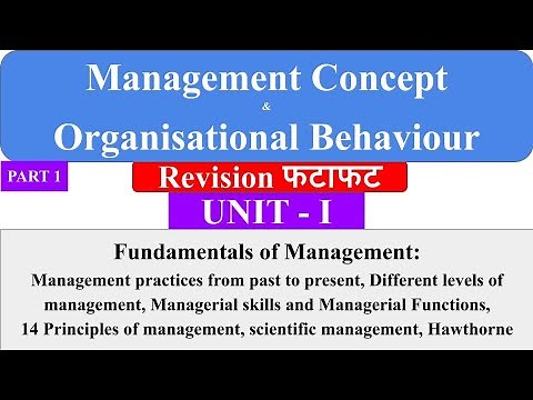 1| management concepts and organisational behaviour | aktu mba notes, aktu mba classes | dwivedi