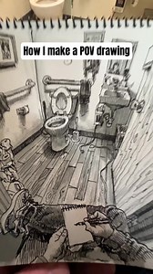 1.6M views · 92K reactions | Simple grid for POV perspective drawing. #drawing #art #paulheaston #sketch #procreate #WideAngle #fisheye #povdrawing | Paul Heaston Art | Facebook