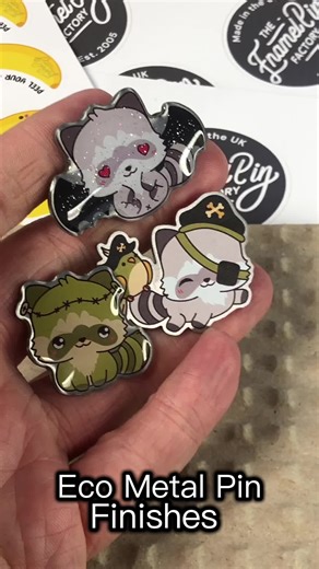 Let’s talk Pin finishes! ✨ With Eco Metal Pin Badges, you have 3 finishes to choose from! ⬇️ 🧡 Matte - Flat & Not Shiny. 🧡 Bio-Resin & Glitter Bio-Resin - Rounded, durable and super shiny! Our bio-resin is a polyurethane monomer made from corn and soybean by-products. ➡️ Our Eco-metal pin badges are made here in the UK, using recycled metals. 💚♻️ AVAILABLE NOW! Check out our website for more information! 🔗 . . . . #pinstagram #pins #pinbadges #custom #custompins