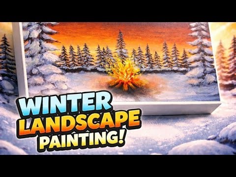 Most Satisfying Winter Painting! 🔥❄️