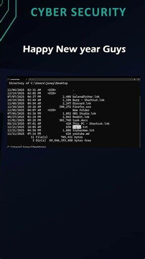 Happy New Year 2026 🎉 | Open Notepad Using Command Line 🤯#windows @CyberSkills1