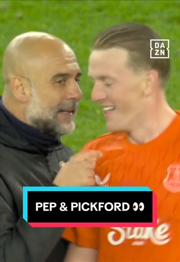 What are Pep and Pickford saying to each other? 😳👀 #PremierLeague | everton vs man city