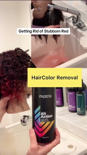 To remove unwanted hair color specially red pigments it’s better to firstly use color remover and then bleach. Here I’m using color eraser from @Matrix to get that redness out as much as possible and later I used lighter with 20 volume to fix her hair. #hairtransformation